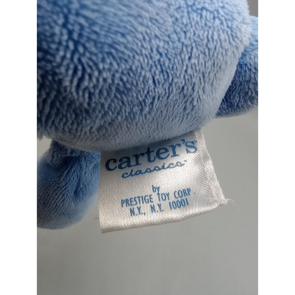 Carter's Classics Baby Blue Teddy Bear Rattle Plush Infant Toy Prestige Toys - Picture 9 of 11